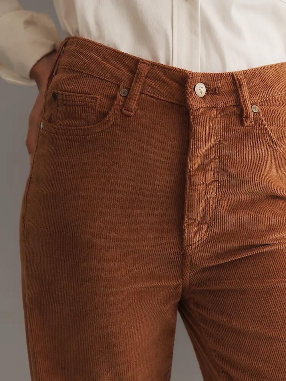 Pilcro Scotty Cuffed High Rise Straight Corduroy Pants Adobe 27 - Picture 3 of 15